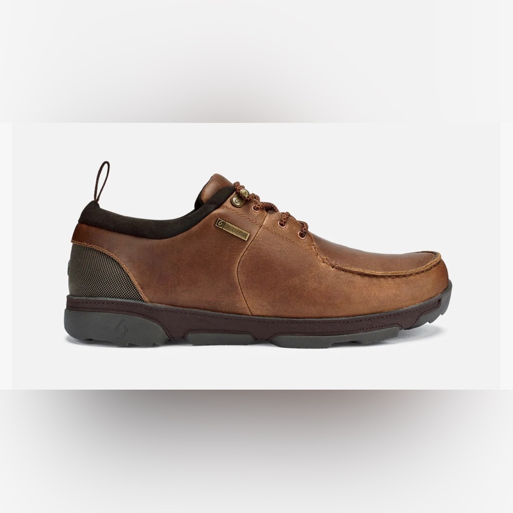 OluKai Men’s Brown Leather Waterproof Shoes Size 13